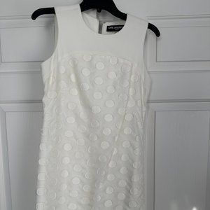Karl Lagerfeld White Sleeveless Dot Dress